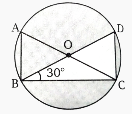 प्रस्तुत चित्र में यदि बिंदु A , B , C व D किसी वृत्त अपर स्थित है तथा angle BCD   एक समकोण है तब  angle BAC  =