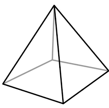 What is the name of the shape in Fig. A? How many faces, edges and vertices does it have?