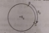 A circle of radius 'r' is drawn with charge '+q' at the centre. A charge q0 is brought from the point B to C. Then work done is: