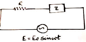 An alternating voltage E=E0 sin omegat is applied to a circuit containing a resistor R connected in series with a black box. The current in the circuit is found to be I = I0 sin(omegat+pi/4).  State whether the element in the black box is a capacitor or indutor.