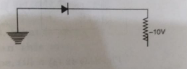 Explain with the help of a circuit diagram, how the thickness of depletion layer in p-n junction diode changes when it is forward biased. In the following circuit, which one of the two diodes is forward biased and which one is reverse biased?