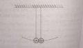 Two pendulums with identical bobs and lengths are suspended from a common support such that in rest position the two bobs are in contact. One of the bobs is eleased after being displaced by 10^@ so that it collides elastically head-on with the other bob.    Describe the motion of two bobs.