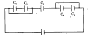 What is the equivalent capacitance, C of the five capacitors connected in figure below.