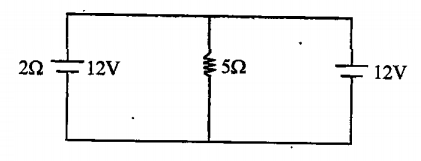 In the arrangement shown in figure, the current through 5Omega resister is: