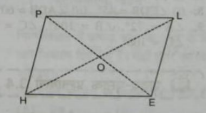 आकृति में, HELP एक समांतर चतुर्भुज है। दिया है (लंबाई cm में हैं) : OE=4 और HL,PE से 5 अधिक है। OH ज्ञात कीजिए ।