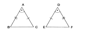 निम्नलिखित में आप सर्वांगसमता प्रतिबंध का उपयोग करोगे, यहाँ त्रिभुज युग्म के बराबर संगत भागों को समान चिह्नों से दर्शाया गया है।