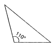 नीचे दी गई आकृति में पाँच त्रिभुजे हैं।  इनमे प्रत्येक त्रिभुज के कोणों में से कुछ कोणों के माप अंकित किए गए हैं, प्रत्येक त्रिभुज के लिए यह बताइए कि वह न्यूनकोण त्रिभुज है, समकोण त्रिभुज है अथवा अधिक कोण त्रिभुज है।
