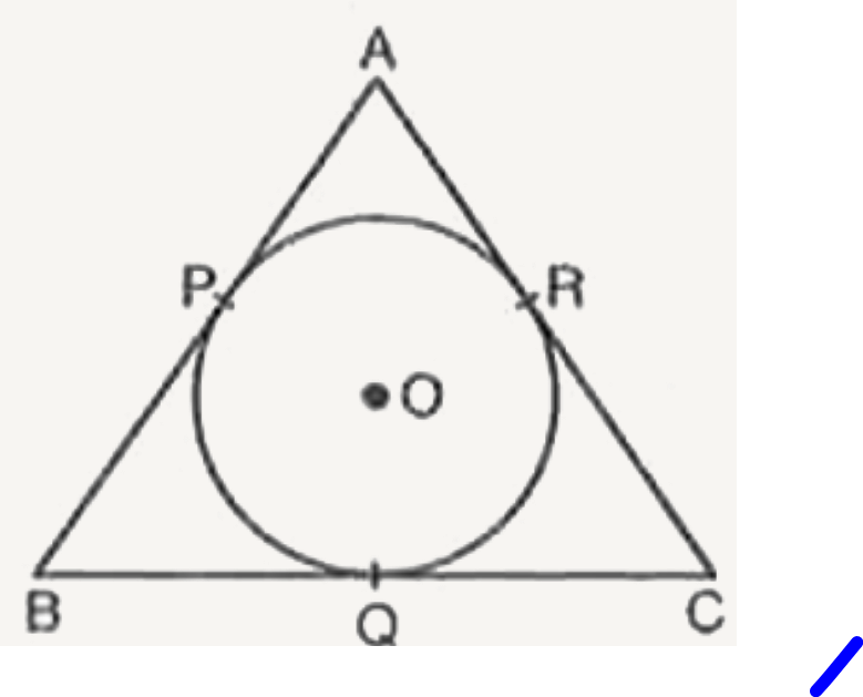 triangle ABC एक परिगत है । व्रत त्त्रिभुज की भुजाओ AB,BC,और CA को क्रमशःP,Q,R पर स्पर्श करता है । यदि AP=5cm,BP=7cm,AC=14cmऔर BC=xcm हो , तो x का मान ज्ञात कीजिए ।