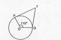 In given figure, if TP and TQ are the two tangents to a circle with centre O so that /POQ = 110 °, find angle / PTQ.