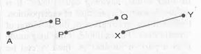 The following statement is true or false ? Give reasons for your answer : In fig   if AB = PQ and PQ = XY, then AB = XY.
