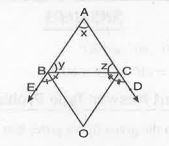 In the given Fig  , Sides AB and AC of a DeltaABC are produced to E and D respectively. If respective bisectors BO and CO of angleCBE and angleBCD intersect each other at point O, prove thatangleBOC = 90^@-1/2 angleBAC.