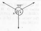 In fig.   n - x = 3^@ then values of x and n are :