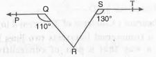 In fig.  ,  if PQ II ST, anglePQR = 110^@ and angleRST = 130^@, find angleQRS.