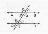 In given fig.  , given AB || CD if angle1 = (120 -x)^@ and angle5 = 5x^@, find the measures of angle1 and angle5.