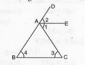 If the base of an isosceles triangle is produced both ways, show that the exterior angles so formed are equal.