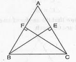 ABC is a triangle in which altitudes BE and CF to sides AC and AB are equal (See Fig.  ). Show that AB = AC or DeltaABC is an isosceles triangle.