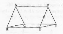 In Delta ABC and Delta DEF , AB = DE, AB|| DE, BC = EF and BC|| EF. Vertices A, B and C are joined to vertices D, E and F respectively (See fig.)  Show that DeltaABC ~= DeltaDEF.
