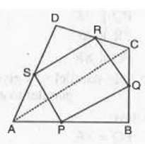 ABCD is a quadrilateral in which P, Q, R and S are the mid-points of sides AB, BC, CD and DA respectively (See Fig.)   AC is a diagonal Show that PQ = SR.