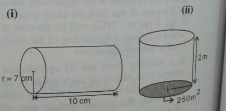 Find the volume of the following cylinders: