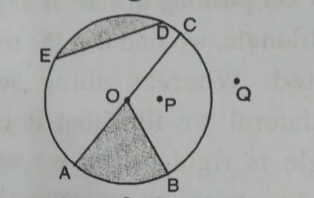 From the figure,identify: a point in the interior .