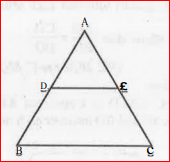 In the given figure, DE || BC.  If AD = x cm, DB = (x - 2) cm, AE = (x + 2) cm and EC = (x - 1) cm, Find the value of x.   .