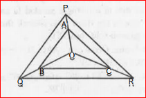 In fig., A, B and C are points on OP, OQ and OR respectively such that AB || PQ and AC || PR. Show that BC || QR.    .