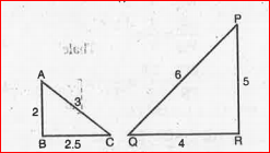 State which pairs of triangles in Fig. are similar. Write the similarity criterion used by you for answering the question and also write the pairs of similar triangles in the symbolic form :