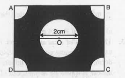 ABCD is a square of side 4 cm. With every comer as the centre, quadrant of a circle is drawn and at the centre a circle of 1 cm radius is drawn as shown in figure. Find the area of shaded portion.