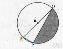 Find the area of the shaded region in Fig., if PQ = 24 cm, PR = 7 cm and O is the centre of the circle.