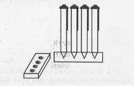 A pen stand made of wood is in the shape of a cuboid with four conical depressions to hold pens. The dimensions of the cuboid are 15 cm by 10 cm by 3.5 cm. The radius of each of the depressions is 0.5 cm and the depth is 1.4 cm. Find the volume of wood in the entire stand.