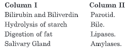 Match the two columns: