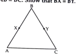 In the fig. we have BX=1/2AB, BY=1/2BC and AB=BC. Show that BX=BY