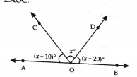 In the fig. find x hence find angleBOD, angleCOD and angleAOC