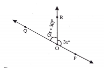 Given anglePOR=3x^@ and QOR=(2x+30)^@ find the values of x for which POQ is a striaght line