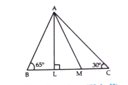 In the fig. ALbotBC and AM is the bisector of angleA. Find the measure of angleLAM