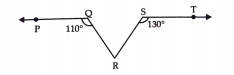 In fig. PQ||ST=110^@, and angleRST=130^@, find angleQRS