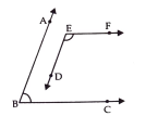 In fig. BA||ED and BC||EF> show that angleABC+angleDEF=180^@