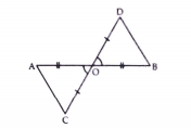 In the given fig. O is the point of each of the line segment AB and CD prove that AC=BD and AD||BD