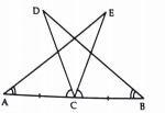 In the fig. C is the mid point of AB. If angleDCA=angleECB and angleDBC=angleEAC, prove that DC=EC