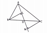 In the fig. AD is a median of triangleABC. If BL and CM are drawn perpendicular on AD and AD produced, prove that BL=CM