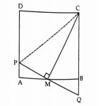 In the fig. ABCD is a square M is the mid point and PQ bot CM meets AD at  and CB produced prove that  PA=BQ?