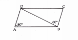 In the fig. ABCD is a parallelogram in which angleDAB=60^@ and angleDBC=80^@ find angleCDB and angleADB