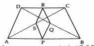 In the fig. ABCD is a trapezium in which AB||DC and AD=BC. IF P,Q,R,S are respectively the mid points of BA,BD and CD,CA, then show that PQRS is a rhombus.