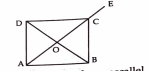 In the fig. ABCD is a rectangle in which diagonal AC is produced to E. if angleECD=146^@ if find angleAOB
