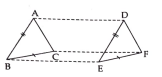 In triangleABC and triangleDEF, AB=DE, AB||DE, BC=EF and BC||EF. Vertices A,B and C are joined to vertices D,E and F respectively  quadrilateral BEFC is a parallelogram.