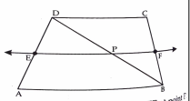 ABCD is a trapezium, in which AB||DC are a diagonal and E is the mid point of AD. A is drawn through E, parallel to AB intersect BC at F. Show that F is the mid point of BC