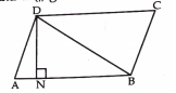 In the figure.    ABCD is a ||gm and DN bot AB. If AB = 10 cm and DN = 4cm . Find ar(||gm ABCD) are ar(triangleABD)