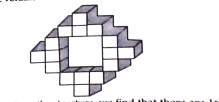 A child playing with building blocks, which are of the shape of cubes, has built a structure as shown in following figure. If edge of each cube is 5 cm, find the volume of structure.