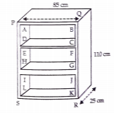 A wooden bookshelf has external dimensions as follows: Height =110 cm, Depth = 25 cm, Breadth = 85 cm. The thickness of the plank is 5 cm everywhere. The external faces are to be polished and the inner faces are to be painted. If the rate of polishing is 20 paise per cm^2
  and the rate of painting is 10 paise per cm^2.Find the total expenses required for polishing and painting the surface of the bookshelf.