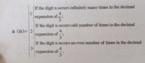 Let a (n) be the finite sequence with 9 terms, a (1), a (2), ...... a(9) defined as follows :   
Find all the terms of the sequence.